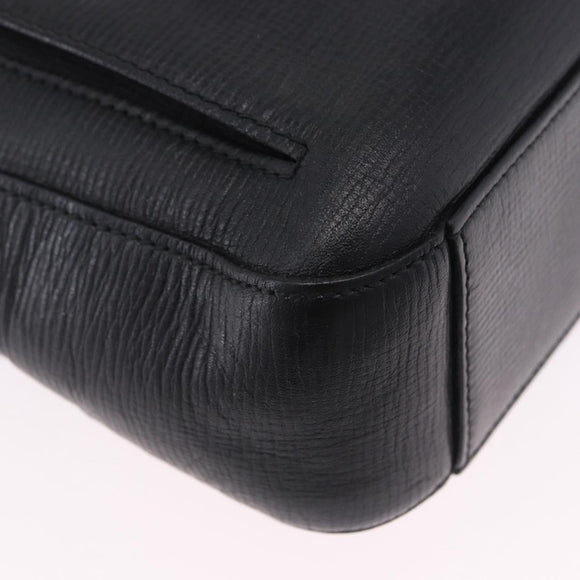 LOEWE Shoulder Bag Leather Black Silver Auth ka6220
