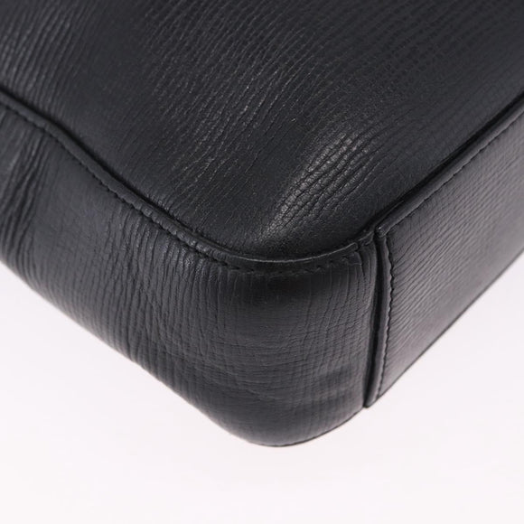 LOEWE Shoulder Bag Leather Black Silver Auth ka6220