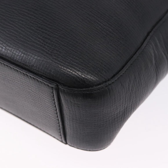 LOEWE Shoulder Bag Leather Black Silver Auth ka6220