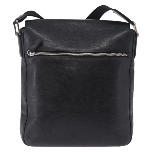 LOEWE Shoulder Bag Leather Black Silver Auth ka6220