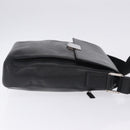 LOEWE Shoulder Bag Leather Black Silver Auth ka6220-3