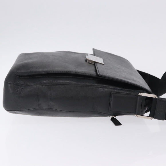 LOEWE Shoulder Bag Leather Black Silver Auth ka6220