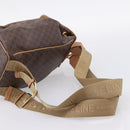 CELINE Macadam Backpack PVC Leather Brown Gold Tone Auth ka6222-10