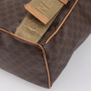 CELINE Macadam Backpack PVC Leather Brown Gold Tone Auth ka6222-16