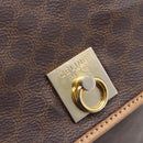 CELINE Macadam Backpack PVC Leather Brown Gold Tone Auth ka6222-18