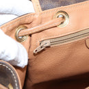 CELINE Macadam Backpack PVC Leather Brown Gold Tone Auth ka6222-23