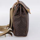 CELINE Macadam Backpack PVC Leather Brown Gold Tone Auth ka6222-4