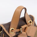 CELINE Macadam Backpack PVC Leather Brown Gold Tone Auth ka6222-7