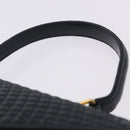 BALLY Hand Bag Leather Navy Gold Tone Auth ka6224-10