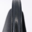 BALLY Hand Bag Leather Navy Gold Tone Auth ka6224-11