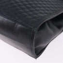BALLY Hand Bag Leather Navy Gold Tone Auth ka6224-15