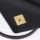 BALLY Hand Bag Leather Navy Gold Tone Auth ka6224-22