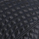 BALLY Hand Bag Leather Navy Gold Tone Auth ka6224-3