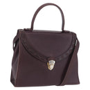 SAINT LAURENT Hand Bag Leather 2way Bordeaux Gold Tone Auth ka6227A-1