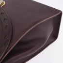 SAINT LAURENT Hand Bag Leather 2way Bordeaux Gold Tone Auth ka6227A-15