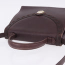 SAINT LAURENT Hand Bag Leather 2way Bordeaux Gold Tone Auth ka6227A-9