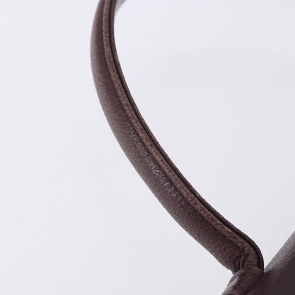 SAINT LAURENT Hand Bag Leather 2way Bordeaux Gold Tone Auth ka6227A