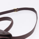 SAINT LAURENT Hand Bag Leather 2way Bordeaux Gold Tone Auth ka6227A-22