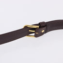 SAINT LAURENT Hand Bag Leather 2way Bordeaux Gold Tone Auth ka6227A-23