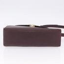 SAINT LAURENT Hand Bag Leather 2way Bordeaux Gold Tone Auth ka6227A-8