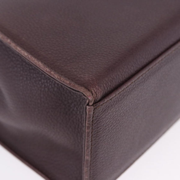 SAINT LAURENT Hand Bag Leather 2way Bordeaux Gold Tone Auth ka6227A