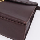SAINT LAURENT Hand Bag Leather 2way Bordeaux Gold Tone Auth ka6227A-27