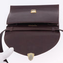 SAINT LAURENT Hand Bag Leather 2way Bordeaux Gold Tone Auth ka6227A-31