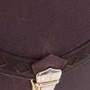 SAINT LAURENT Hand Bag Leather 2way Bordeaux Gold Tone Auth ka6227A-2