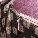 SAINT LAURENT Hand Bag Leather 2way Bordeaux Gold Tone Auth ka6227A-37