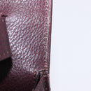 SAINT LAURENT Hand Bag Leather 2way Bordeaux Gold Tone Auth ka6227A-11