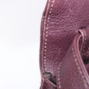 SAINT LAURENT Hand Bag Leather 2way Bordeaux Gold Tone Auth ka6227A-39