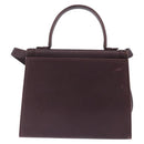 SAINT LAURENT Hand Bag Leather 2way Bordeaux Gold Tone Auth ka6227A-3