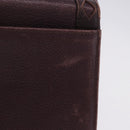 SAINT LAURENT Hand Bag Leather 2way Bordeaux Gold Tone Auth ka6227A-4