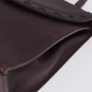 SAINT LAURENT Hand Bag Leather 2way Bordeaux Gold Tone Auth ka6227A-14