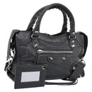 BALENCIAGA Classic Mini City Hand Bag Leather Gray Silver 300295 Auth ka6230SAM-1