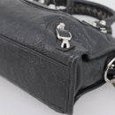 BALENCIAGA Classic Mini City Hand Bag Leather Gray Silver 300295 Auth ka6230SAM-12