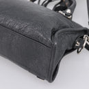 BALENCIAGA Classic Mini City Hand Bag Leather Gray Silver 300295 Auth ka6230SAM-14