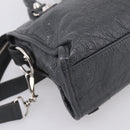 BALENCIAGA Classic Mini City Hand Bag Leather Gray Silver 300295 Auth ka6230SAM-15
