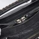 BALENCIAGA Classic Mini City Hand Bag Leather Gray Silver 300295 Auth ka6230SAM-16