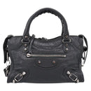 BALENCIAGA Classic Mini City Hand Bag Leather Gray Silver 300295 Auth ka6230SAM-2