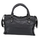 BALENCIAGA Classic Mini City Hand Bag Leather Gray Silver 300295 Auth ka6230SAM-3