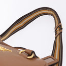 PRADA Hand Bag Leather 2way Beige Gold Tone Auth ka6236M-11