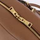 PRADA Hand Bag Leather 2way Beige Gold Tone Auth ka6236M-21