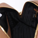 PRADA Hand Bag Leather 2way Beige Gold Tone Auth ka6236M-27