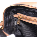 PRADA Hand Bag Leather 2way Beige Gold Tone Auth ka6236M-28