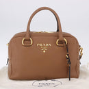 PRADA Hand Bag Leather 2way Beige Gold Tone Auth ka6236M-32