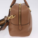 PRADA Hand Bag Leather 2way Beige Gold Tone Auth ka6236M-4
