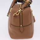 PRADA Hand Bag Leather 2way Beige Gold Tone Auth ka6236M-5