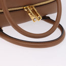 PRADA Hand Bag Leather 2way Beige Gold Tone Auth ka6236M-7