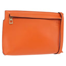 LOEWE Shoulder Bag Leather Orange Gold Tone Auth ka6237A-1